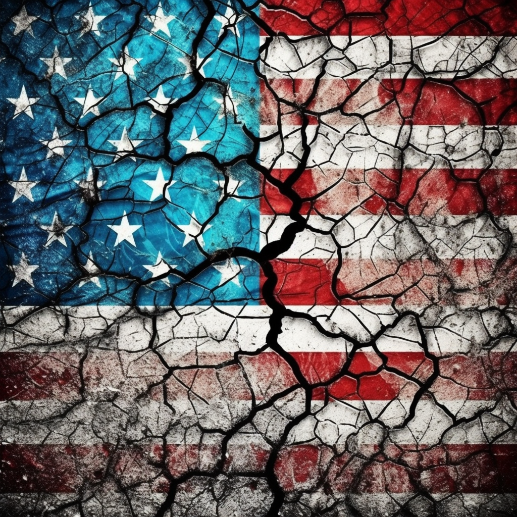 Broken American flag symbolizing injustice in the federal prison system